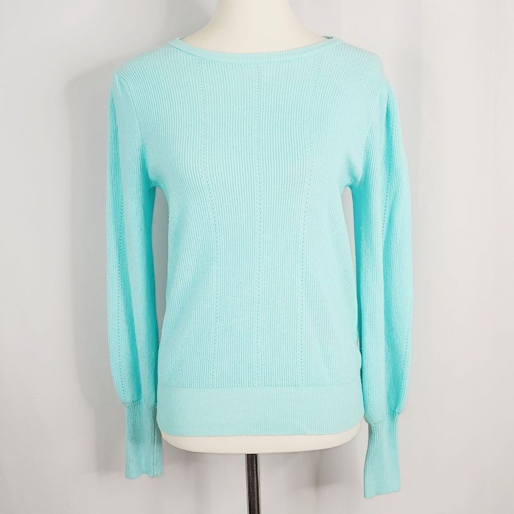 Philosophy Sweater Womens Blue Long Sleeve Crewneck Size Small